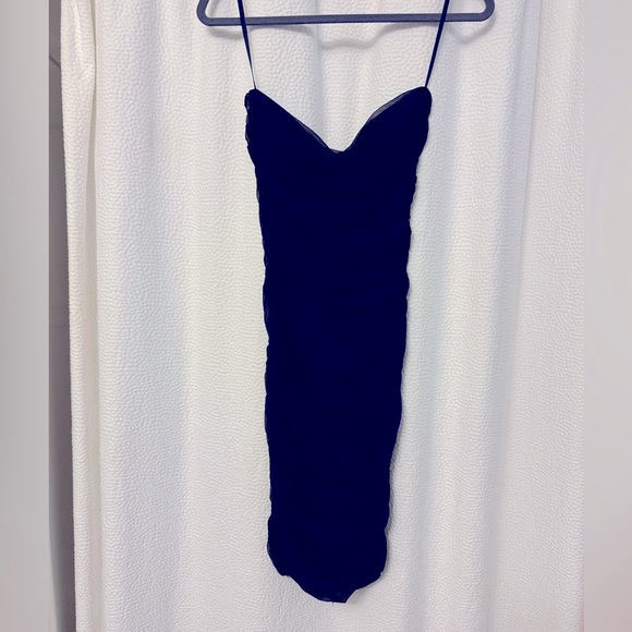 Vintage Diane Von Furstenberg Silk and Lace Ruched Strapless Dress - Sz. 0 - Picture 10 of 12